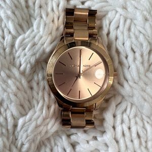 Michael Kors Mini Slim Runway Rose Gold-Tone Three-Hand Watch